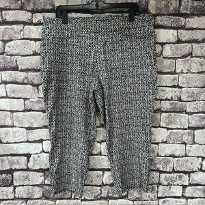 Hilary Radley Black & White Pull On Crop Pants Size XL